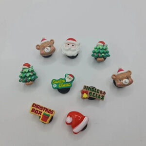 9 Shoe Charms Christmas Plastic Lot for Crocs